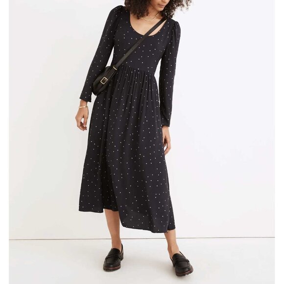 Madewell Dresses & Skirts - Madewell Alicia Long-Sleeve Scoopneck Midi Dress in Night Stars